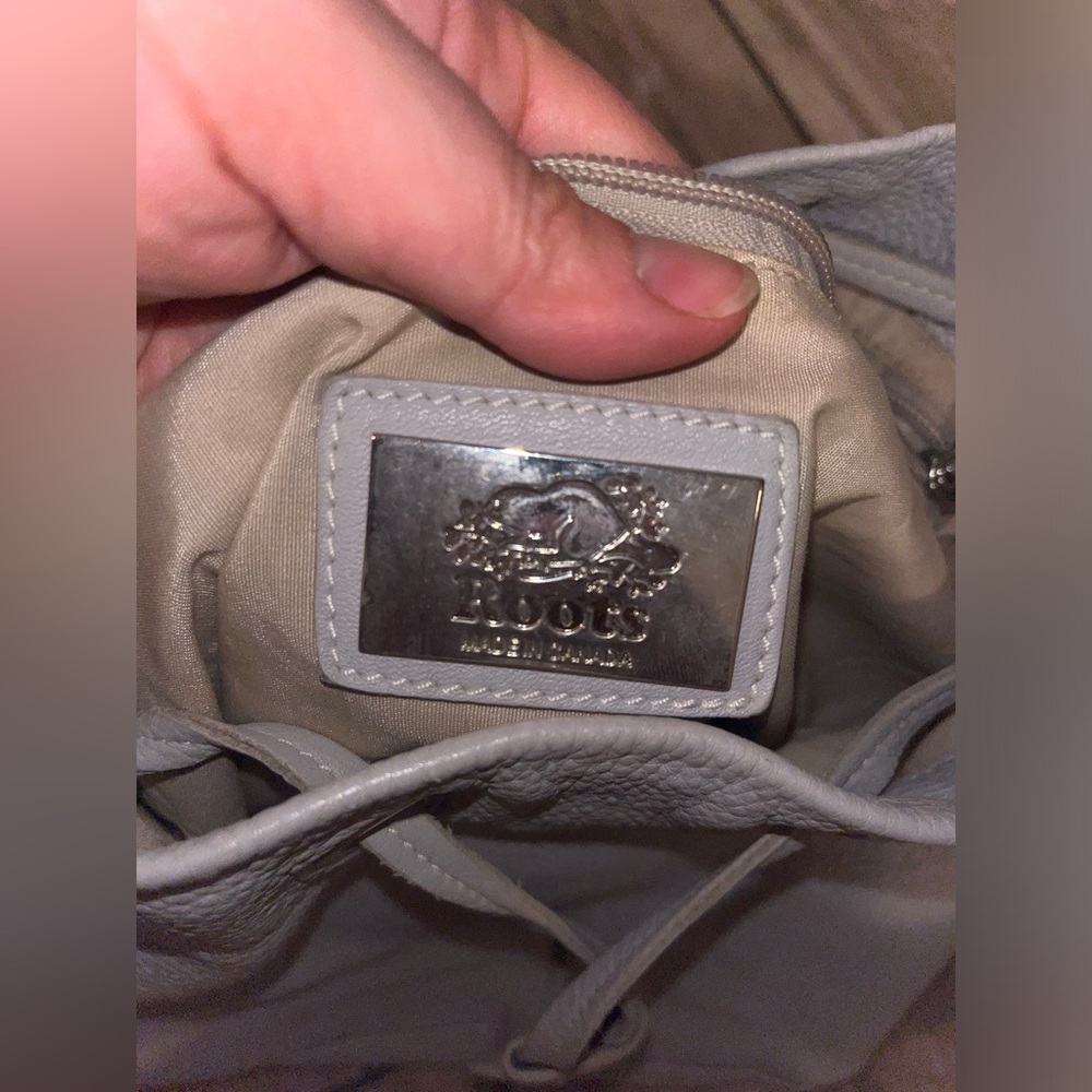 ROOTS Grey Drawstring Crossbody - Picture 6 of 7